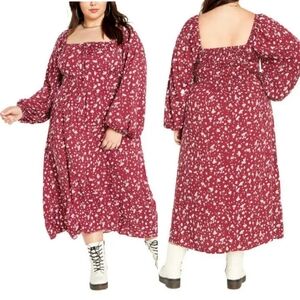 NWT City Chic Floral Jessie Dress In Retro Ditsie Size 20W/2X